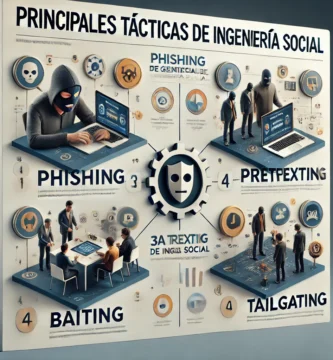 Las principales tácticas de ingeniería social: Phishing, Pretexting, Baiting y Tailgating