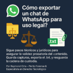 PASOS PARA EXPORTAR UN CHAT DESDE WHATSAPP