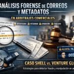 Análisis forense de correos electrónicos y metadatos en arbitrajes comerciales