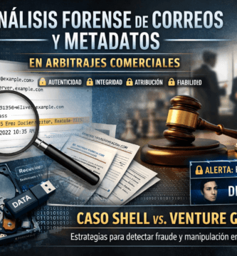 Análisis forense de correos electrónicos y metadatos en arbitrajes comerciales